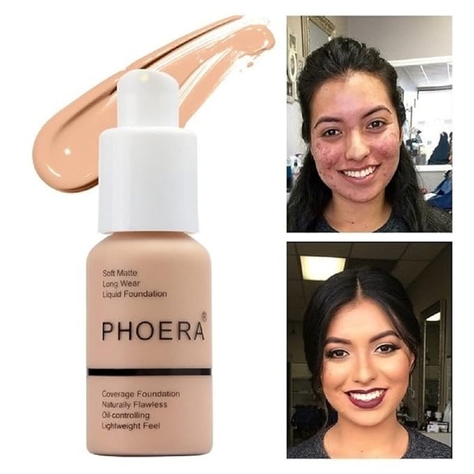PHOERA Foundation, Flawless Soft Matte Liquid Foundation Makeup for Women. (106#Warm Sun)-VivaGrace Women