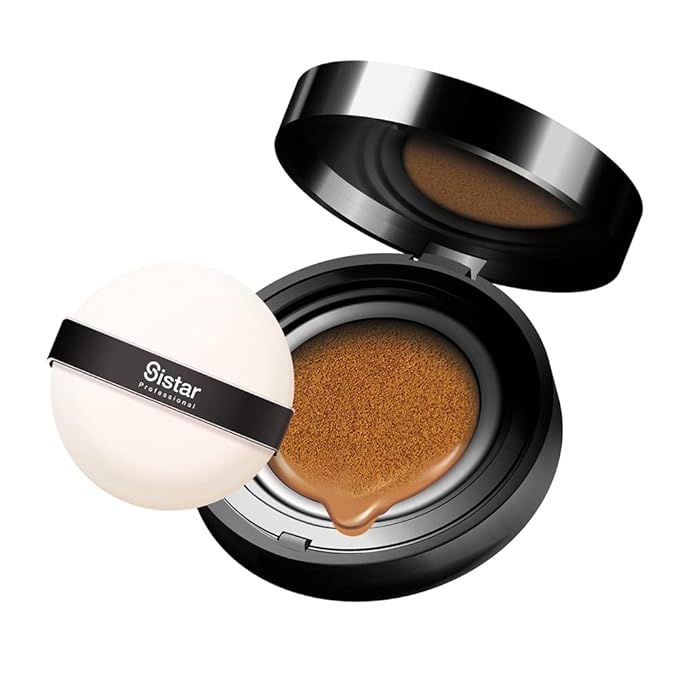 Sistar Skin Perfecting BB Cushion Full Coverage Long Lasting Natural Glow Foundation On The Go Case With Mirror (Tan)-VivaGrace Women