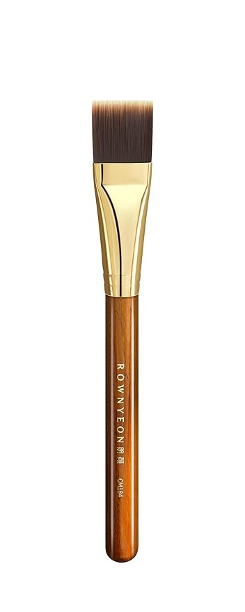 Desert Oak Series Flat Top Foundation Brush - 20mm Ultra-Thin Nylon Bristles for Streak-Free Liquid Foundation, Smooth Buffing & Full Coverage, Bubinga Handle & Brass Ferrule (CM 184)-VivaGrace Women