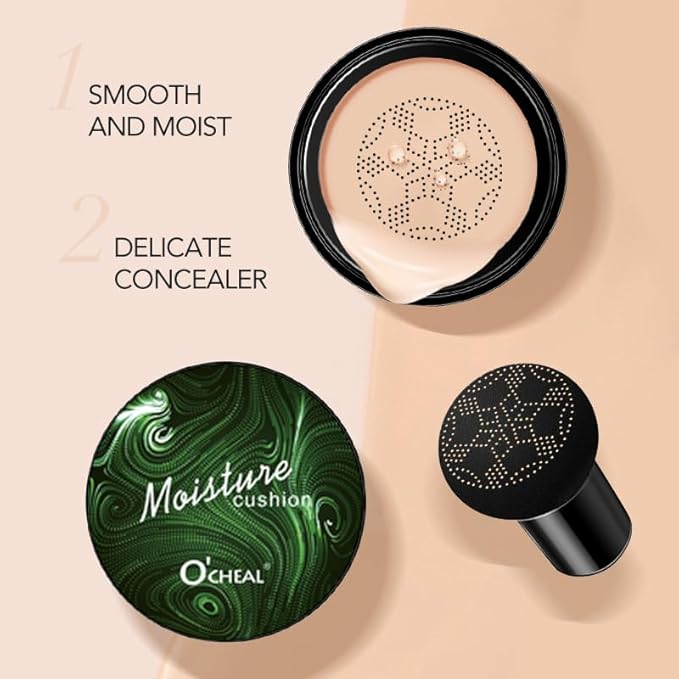 Mushroom Head Air Cushion BB Cream Foundation Cream for Face Makeup Concealer Cushion for Face Comestics Make Up Cushion Compact Natural-VivaGrace Women