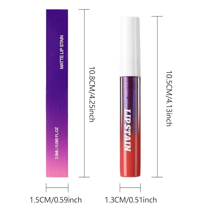 evpct 3Pcs Peel Off Lip Stain Tints, Maroon Mauve Nude Brown Matte Liquid Lipstick Lip Stain Long Lasting Waterproof for Women, Non-stick Cup Lipstick Peel Off Highly Pigmented Smudge-proof Liptint