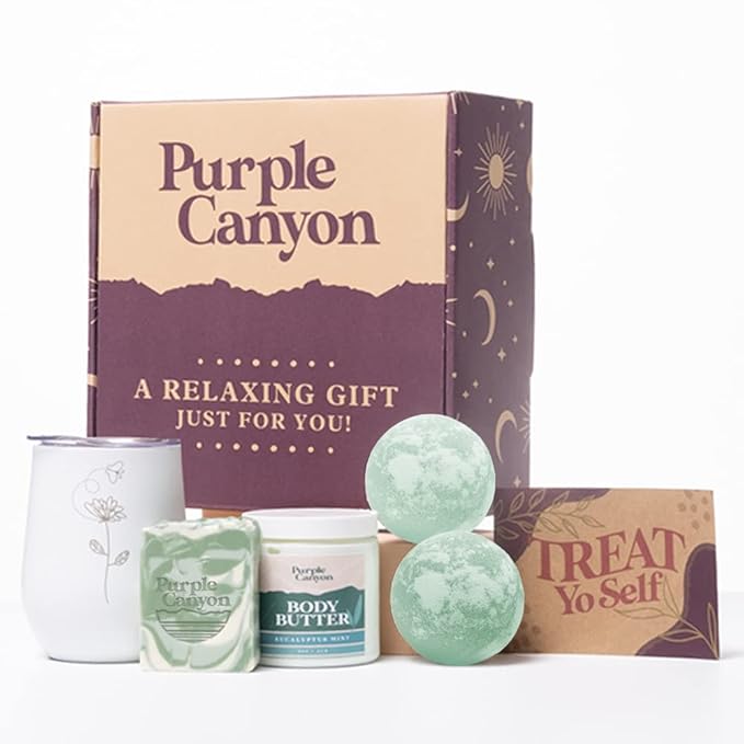 Purple Canyon Bath Gift Set for Women | Revitalizing Eucalyptus Spearmint and Cucumber Mint Self-Care Gift for Women-VivaGrace Women