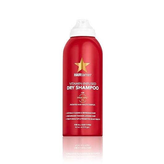 HAIRtamin Vitamin Infused Dry Shampoo for Women | Hair Texture Spray that Cleanses & Refreshes | Hair Complex for Healthy Thicker-Looking Hair | Procapil 3% & Vitamins for Scalp Health | Talc Free-VivaGrace Women