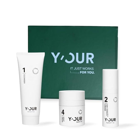 Y'OUR Non-Toxic, Pregnancy-Safe Skincare Set – 3-Step System with Cleanser, Day Cream & Night Cream – Soothing & Rejuvenating – Gentle and Non-Comedogenic Formula.-VivaGrace Women