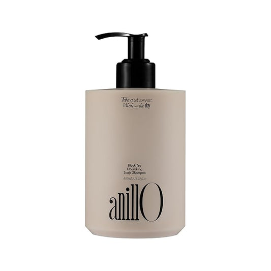 Vegan Nourishing Scalp Shampoo with Black Tea, Hyaluronic & Amino Acids to Strengthen Scalp Barrier, Creamy Woody Scent, Paraben, Sulfate & Silicone Free 450ml / 15.22 fl. Oz-VivaGrace Women
