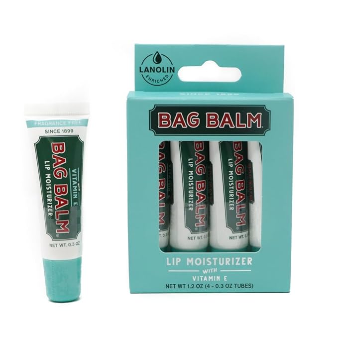 Vermont's Original Bag Balm Fragrance Free Lip Balm with Vitamin E | Pack of 4 0.3oz Tubes-VivaGrace Women