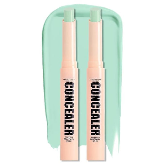 Kaely 2Pcs PROFESSIONAL MAKEUP Correcting Concealer Stick,Medium Coverage Concealer Crayon,under Eye Brightener Concealer for Dark Circles,corrector de ojeras,Lightweight,Vegan,09 GREEN-VivaGrace Women