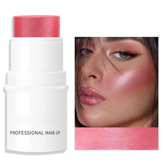 Cream Blush Stick for Cheeks, Waterproof Cream Makeup Blush Stick, Long-Lasting Multi-use Blush Makeup Stick, Natural-Looking, Lightweight Skin Tint Blush Makeup for All Skin-VivaGrace Women