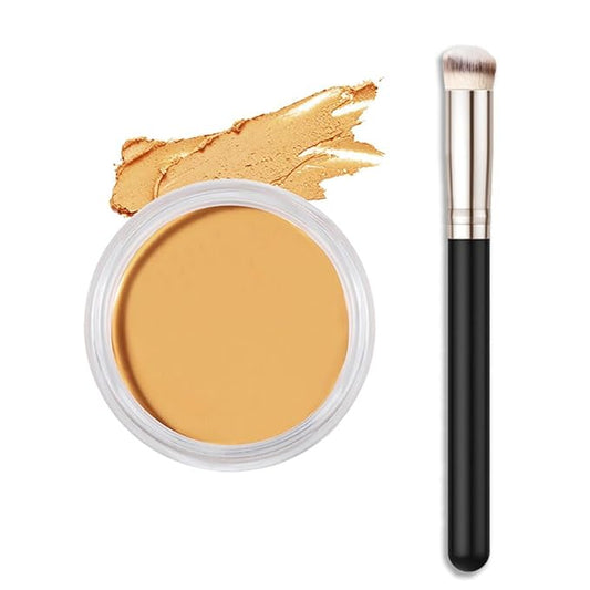Kaely Cream Pot Concealer Full Coverage Set,Conceal Brighten Dark Circles,under Eye Brightener Color Correcting Concealer,Waterproof Foundation Palette with Brush,corrector de ojeras,Vegan Makeup,05-VivaGrace Women