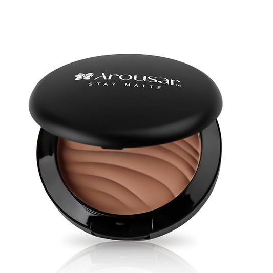 Pressed Face Powder, Flawless and Oil Control Pressed Setting Powder, Long Lasting Matte Finish 5# CARAMEL 05-VivaGrace Women