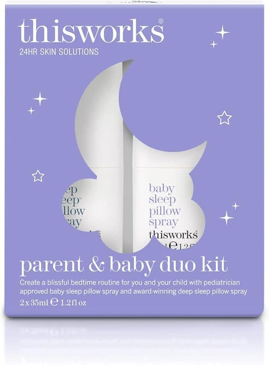 THISWORKS Parent and Baby Sleep Duo Pillow Spray Gift Set, A Blissful Nighttime for You and Your Child, 1 Set-VivaGrace Women