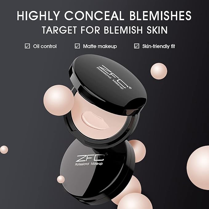 Foundation Makeup Concealer, Medium-to-Full Coverage Foundation Cream, Long Lasting Waterproof Up to 12HR Hybrid Setting Powder-VivaGrace Women