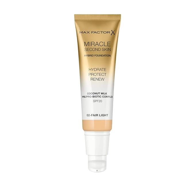 Max Factor Miracle Second Skin Hydrating Foundation, Fair-Light - 30 ml-VivaGrace Women