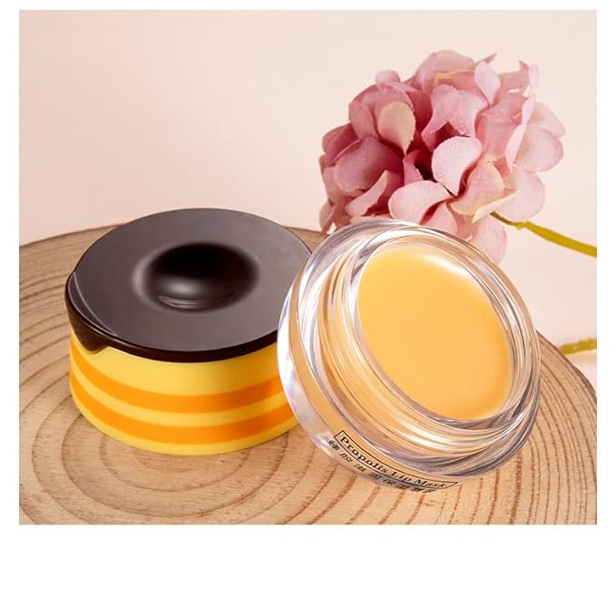 2 Pcs Lip Balm Honey Pot,Honey Propolis Lip Mask Hydrating & Prevention Dry and Cracked Lip Scrubs Exfoliator-VivaGrace Women
