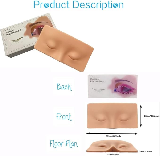 Makeup Practice Face, Makeup Practice Board, The Aid to Practicing Makeup, Silicone Makeup Mannequin Face Easy Makeup Apply and Removal for Professional Makeup Artists and-VivaGrace Women