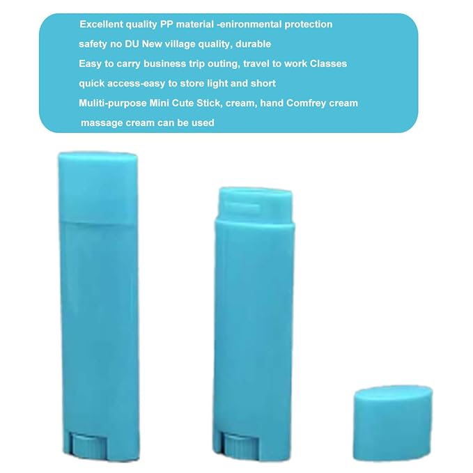 5ml 25Pcs Empty Oval Deodorant Lip balm Tubes Containers Twist-up Refillable Containers for Lipstick,Chapstick,Homemade Lip balm,DIY Deodorants(Sky Blue)-VivaGrace Women