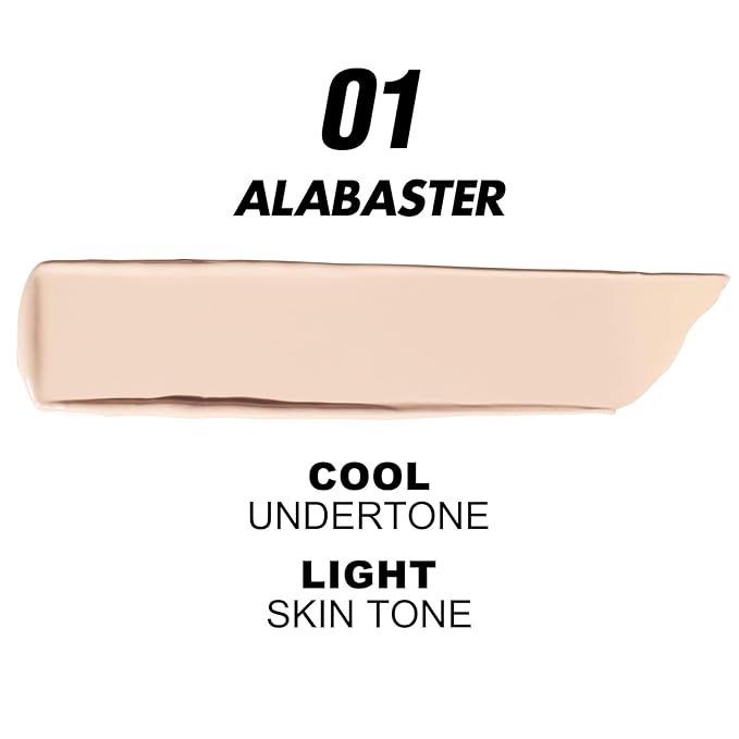 FOCALLURE 2 Pcs Liquid Foundation, Skin Evolution Foundation + Concealer, Full Coverage Foundation Makeup, Durable, Waterproof, Oil-Control, Hides Wrinkles & Lines, Alabaster-VivaGrace Women