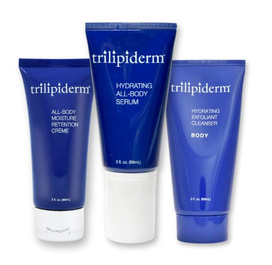 Trilipiderm Ultra Hydrating Body Regimen - 3oz Hydrating Exfoliant Cleanser + 3oz Hydrating All-Body Serum + 3oz All-Body Moisture Retention Créme + 3oz Broad Spectrum SPF 30 Set-VivaGrace Women
