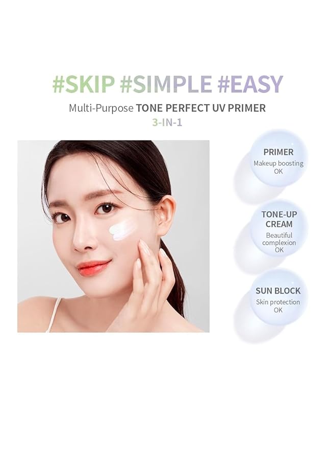Korean Face Primer 30ml - Korean Makeup & Skincare Lightweight Corrector Base SPF40 PURPLE - Reduces Dullness, Moisturizes for Red, Sensitive Skin witj Aloe (Primer - Purple Tinted)-VivaGrace Women