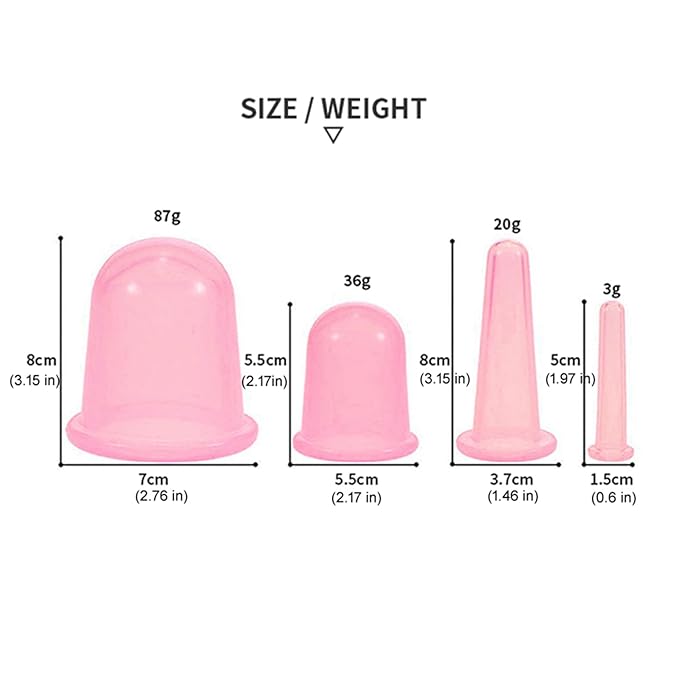 14PCS Facial Cupping for Massage - Face Cupping Set, Vacuum Suction Cups for Neck Body Beauty Anti Cellulite Cup Therapy and Cellulite Massager-VivaGrace Women