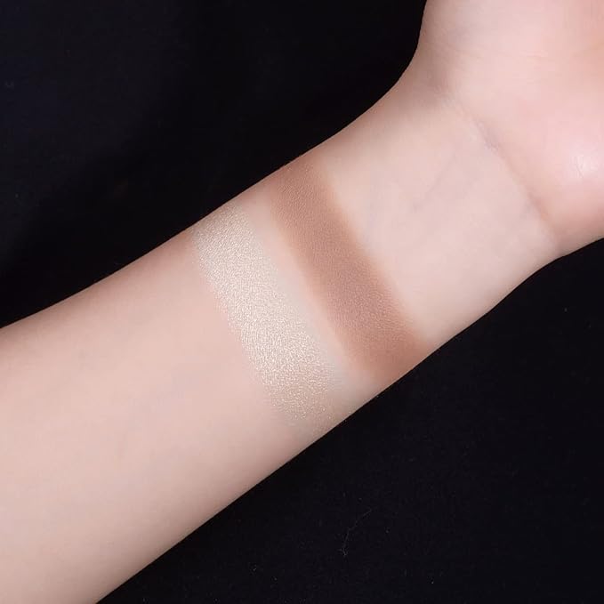 ELLESY Highlighter Makeup Palette Shimmer Face Bronzer and Highlighter Contouring Palette Makeup Kit Sculpting Contour Powder Palette with brush-C02-VivaGrace Women