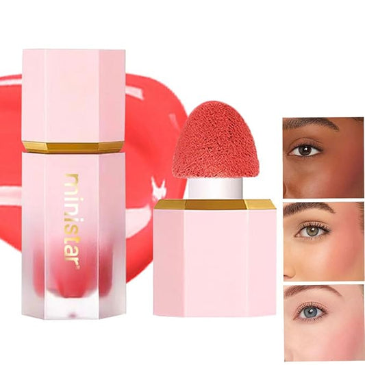 Liquid Blush Makeup, Cream Blush for Cheeks, Waterproof Long Lasting Blush Face Makeup Multi-Use Blush Beauty Wand for Cheeks & Lip Tint Natural Cream Blusher Makeup for All Skin Tones(#06 True Love)-VivaGrace Women