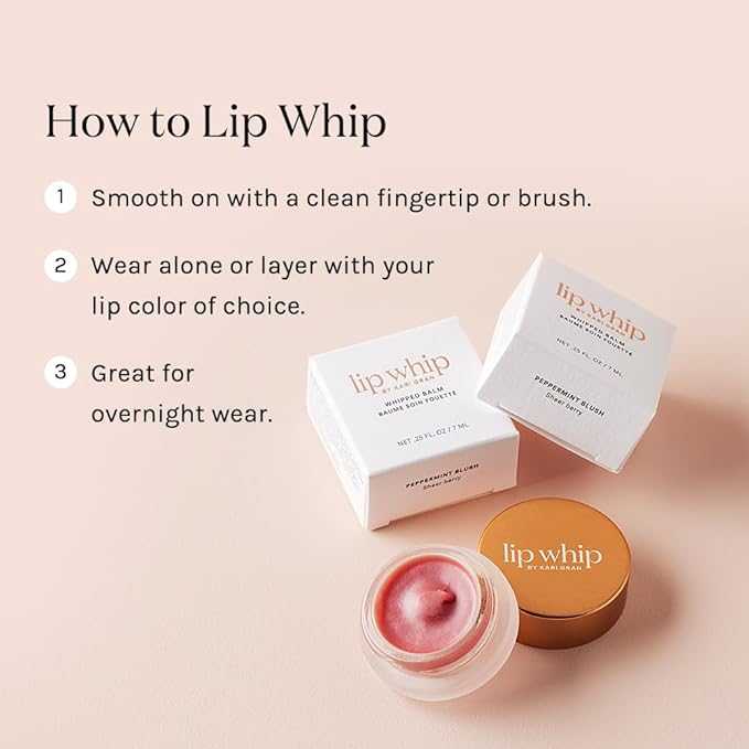 Kari Gran Lip Whip | Moisturizing Lip Balm with Organic Oils | Glossy Sheen + Peppermint | Rich Buttery Texture, Hydrates & Protects | Non-GMO, Organic Ingredients, Made in USA (Tinted Peppermint)-VivaGrace Women
