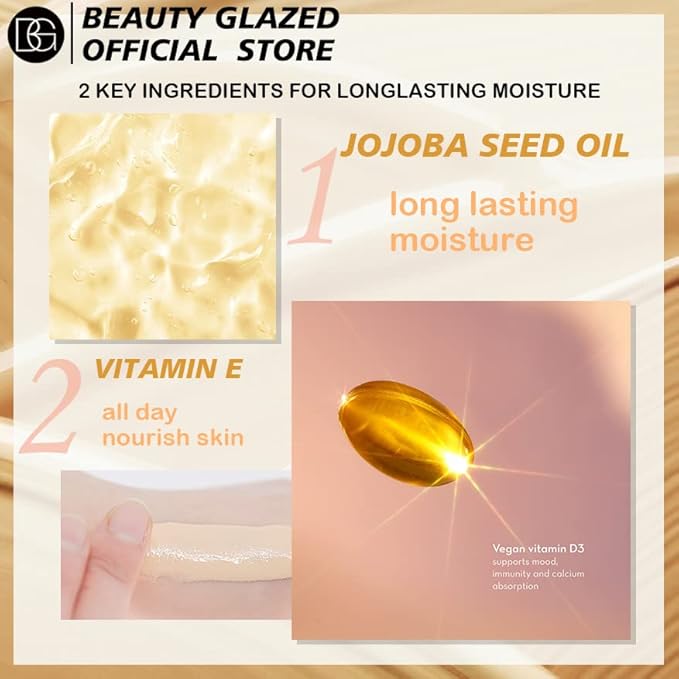 Beauty Glazed Soft Matte Silky Full Coverage Liquid Foundation, Multi-Use Buildable Foundation Lightweight Feel Oil Control Longwear Naturally Flawless Coverage Foundation (102 Nude)-VivaGrace Women