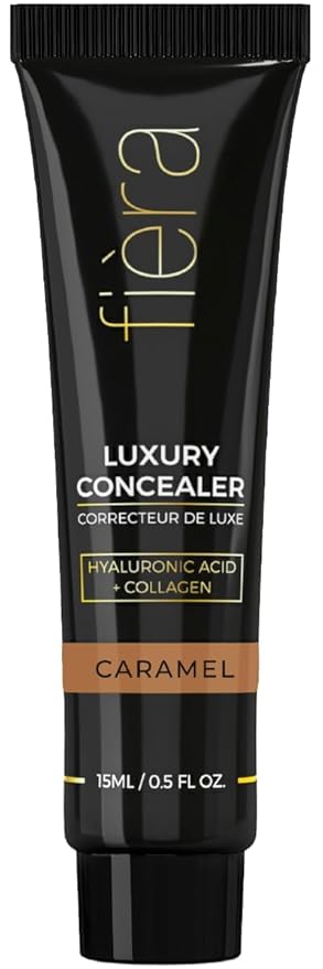 Fièra Luxury Concealer with Anti-Aging - All Day Coverage for Dark Circles, Fine Lines, Wrinkles & Spots - Caramel, 0.5 Ounce-VivaGrace Women