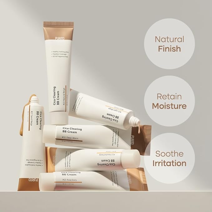 PURITO Cica Clearing BB Cream #21 Light Beige 1 fl.oz / 30ml, Vegan bb cream, tinted-VivaGrace Women