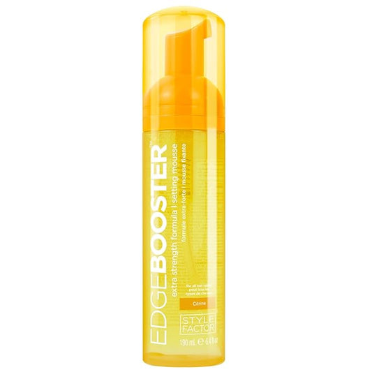Style Factor EDGE BOOSTER Extra Strength Setting Mousse – Frizz Control, Extra Volume, and Conditioning – 6.4oz Citrine Mousse for Curly Hair-VivaGrace Women