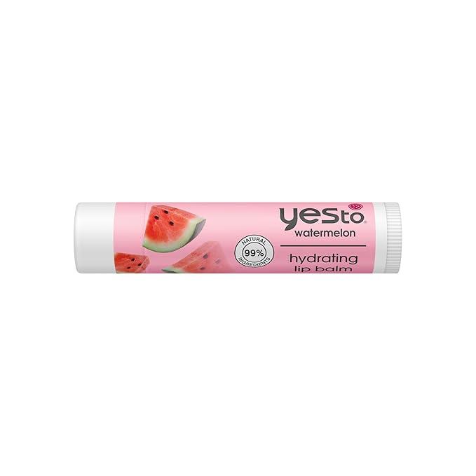 Yes To Watermelon Hydrating Lip Balm, Refreshing Non-Sticky Formula That Restores Dry Cracked Lips & Locks In Moisture, With Apricot Kernel Oil & Antioxidants, Natural & Cruelty Free, 0.15 Oz, 3-Pack-VivaGrace Women