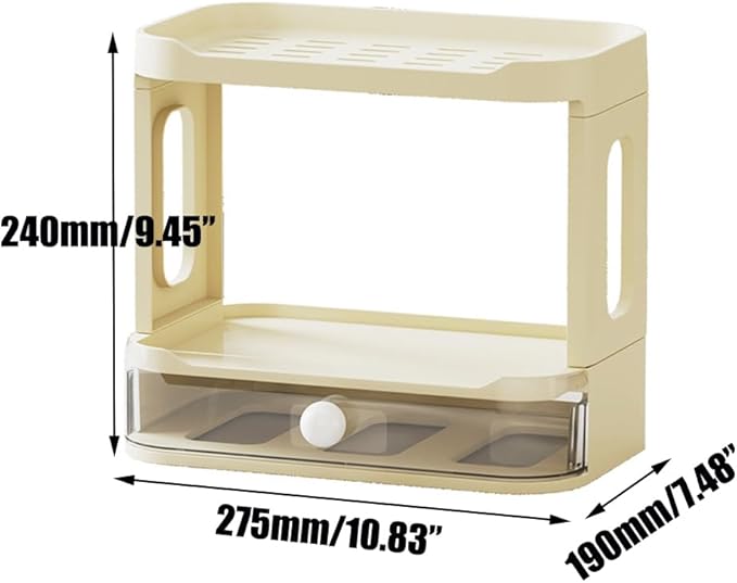 3-Tier Desk Organizers & Dispensers，Mail Holder for Office Desk Organization，Kitchen Spice Rack or Bathroom Countertop Organizer, Gift for Teachers, Classmates, and Friends (Beige)-VivaGrace Women