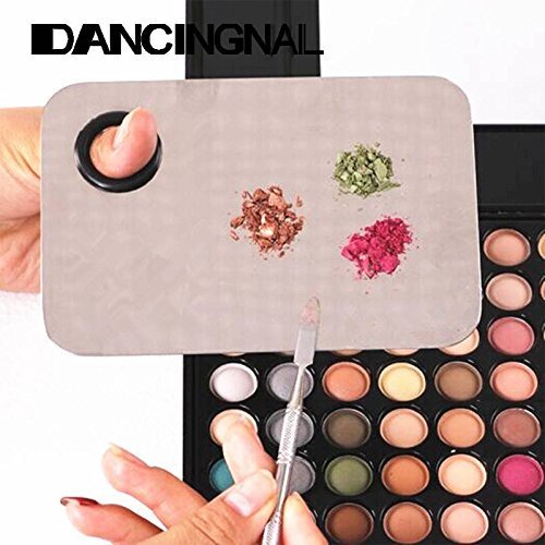 Onwon Stainless Steel Professional Pro Lady Cosmetic Makeup Palette Nail Eye Shadow Mixing Makeup Palette with Spatula Tool(150x100MM)-VivaGrace Women
