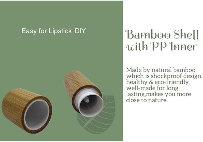 Bamboo Empty Lip Balm Containers 5.5g 6 Pack,Refillable DIY Lip Balm Tube Containers with Clear PP Plastic Inner,Lip Gloss Tubes Chapstick Holder for DIY Cosmetic Samples Deodorant-VivaGrace Women