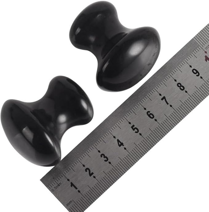 1 Pc Mushroom Jade Gua Sha Facial Tools, Jade Roller Guasha Massage Black Jade Stone Mushroom Shaped Face Lift Remove Wrinkles Massager for Women Spa, Gua Sha Massage Knobs for Body Relaxing-VivaGrace Women