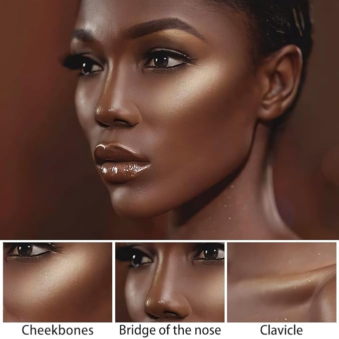 evpct 2Pcs Face Cream Contour Bronzer Sticks Makeup Highlighter Highlight Dark Brown Gold Creme Cheek Contour Sticks contorno en crema Bronzing Foundation Face Contour Stick Kit, 11+12 New Neutral-VivaGrace Women