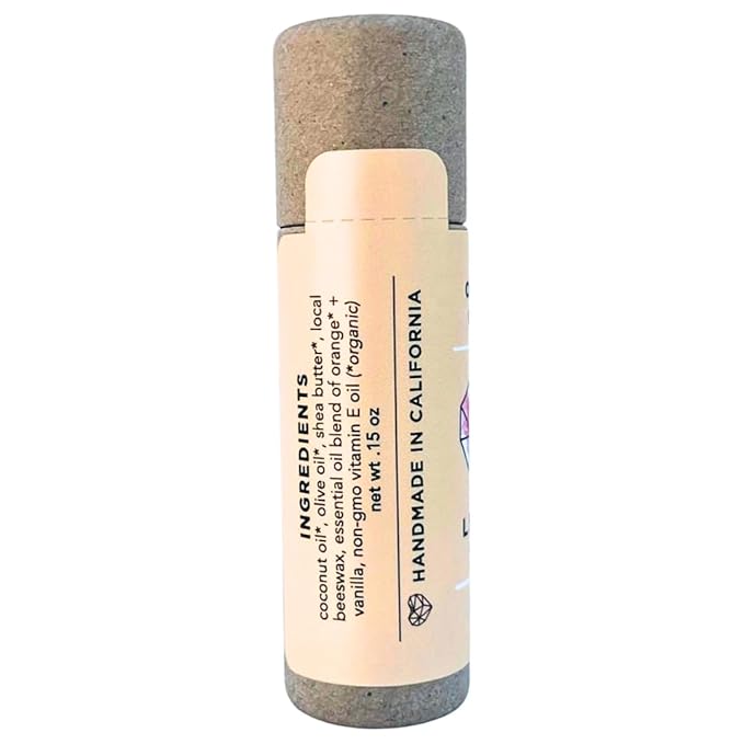 Plastic Free Lip Love | Jumbo Organic Lip Balm | Organic Beeswax and Plant Based | Zero Waste Natural Lip Balm (Orange Cream)-VivaGrace Women