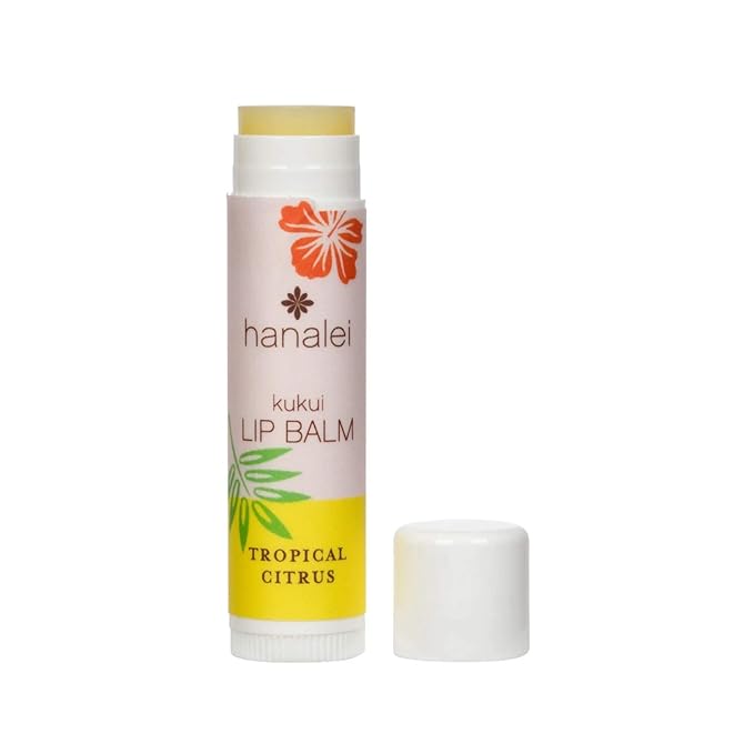 Hanalei Lip Balm and Moisturizer - Natural Kukui Oil and Beeswax Lip Moisturizer to Hydrate and Replenish Dry, Chapped Lips - Made in USA - Tropical Citrus-VivaGrace Women