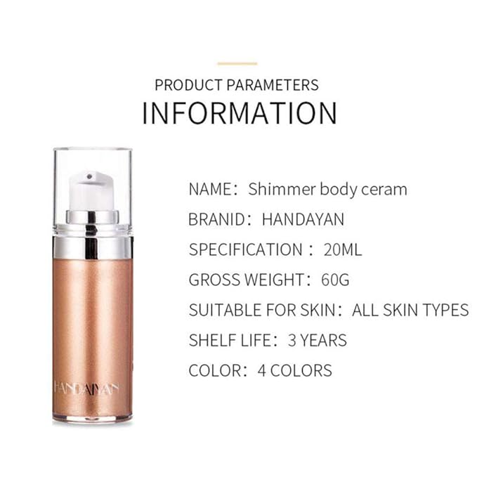 Body Face Luminizer Highlighter Cream Spray Liquid Bronzer Illuminator Glow Glistening Makeup Foundation (#4 Golden Brown)-VivaGrace Women