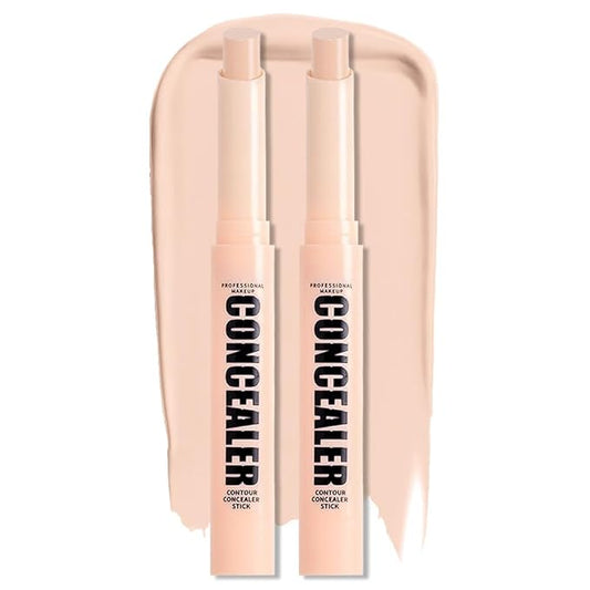 Kaely 2Pcs PROFESSIONAL MAKEUP Correcting Concealer Stick,Medium Coverage Concealer Crayon,under Eye Brightener Concealer for Dark Circles,corrector de ojeras,Lightweight,Vegan,02 LIGHT-VivaGrace Women