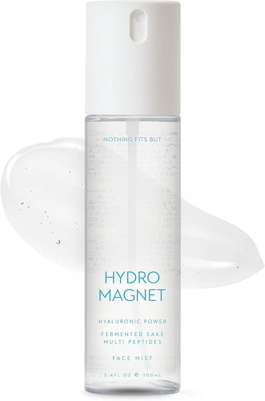 NOTHING FITS BUT Hydro Magnet Facial Mist, Hydrating Toner with Hyaluronic Acid, Fermented Sake & Multi Peptides (3.4 Fl Oz/ 100 ml)-VivaGrace Women