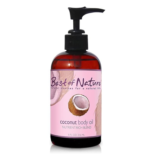 Best of Nature 100% Pure Fractionated Coconut Oil - Liquid MCT Massage & Body Oil, Unscented Moisturizer for Hair, Skin, Face, Aromatherapy Carrier for Essential Oils, 8 oz-VivaGrace Women