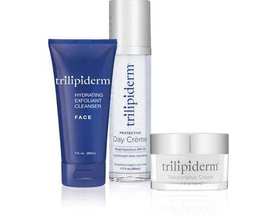 Trilipiderm Essential Face Regimen Bundle – Hydrating Exfoliant Cleanser, Protective Day Crème, Rehydration Night Crème Set – Complete 3-Step Skincare Solution for Hydration and Renewal-VivaGrace Women