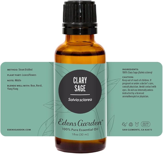 Edens Garden Clary Sage Essential Oil- 100% Pure Premium Grade, Undiluted, Natural, Therapeutic, Aromatherapy, The Best for Diffuser, Skin, Humidifiers, Kid Safe 30 ml (1 fl oz)-VivaGrace Women