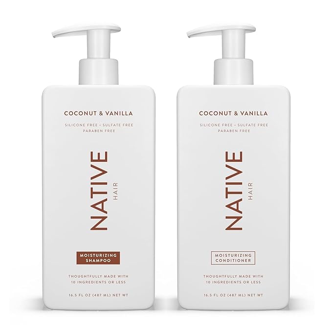 Native Coconut & Vanilla Shampoo and Conditioner Contain Naturally Derived Ingredients | All Hair Types, Color & Treated, Fine to Dry Damaged, Sulfate & Dye Free - 2-Pack-VivaGrace Women