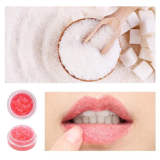 Lip Scrub, Lip Scrubs Exfoliator, Sugar Lip Polish, Lip Exfoliator Scrubber for Chapped and Dry Lips, Lip Moisturizer, Lip Care Products, (2 strawberries)-VivaGrace Women