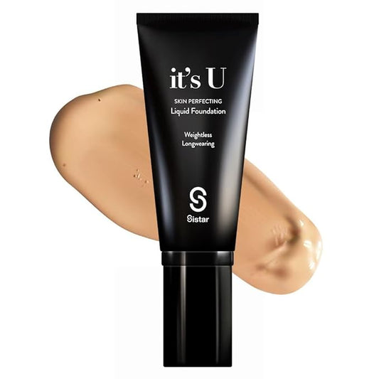 Sistar it's U Skin Perfecting Liquid Foundation Medium Coverage Buildable Weightless Longwearing Blendable 35 g / 1.23 oz. (Nude)-VivaGrace Women