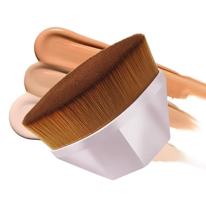 Foundation Makeup Brush Fast Flawless Application Blusher Liquid Cream Powder Cosmetic Body Blending Tool, Pink-VivaGrace Women