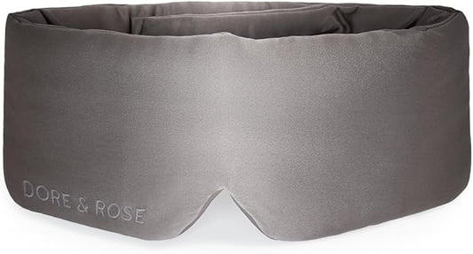 Dore & Rose Deep Sleep Mask Light Blocking, 23 Momme Mulberry Silk Eye Mask, Ultra Soft, Adjustable - Travel Sleeping Mask for Men & Women - Charcoal-VivaGrace Women
